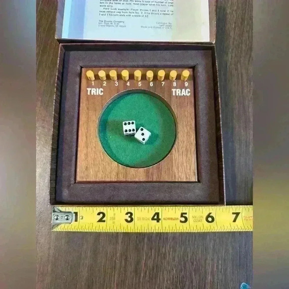 Vintage Tric Trac Game Drueke American Walnut Crafted In USA IOB 1997 Dice Game - Picture 1 of 3